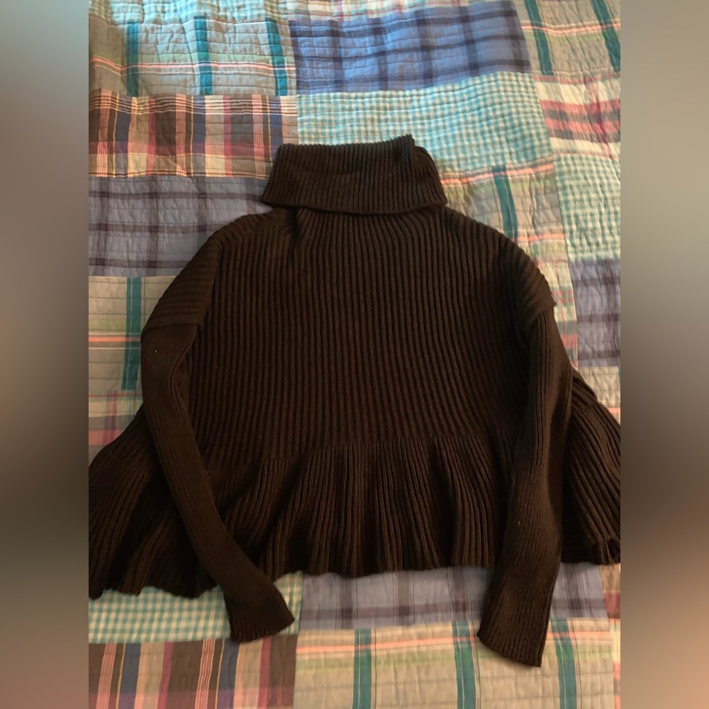 Free people ruffled turtleneck sweater